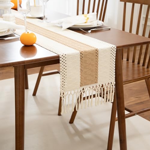 Boho Brown Table Runner, 12x72 Inches - color: Brown, size: 12" x 72"