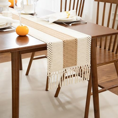 Boho Brown Table Runner, 12x72 Inches - color: Brown, size: 12" x 72"