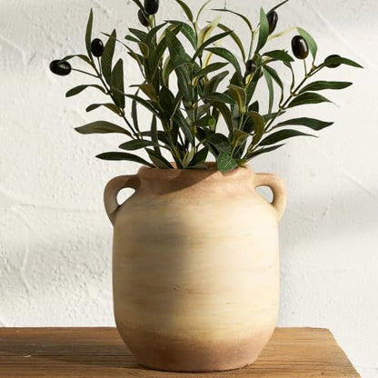Vanselia Ceramic Flower Vase Home Table Decor Living Room Farmhouse 7.6 in - color: 7.6" Rust