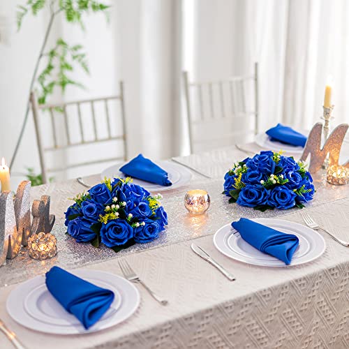 Flower Centerpieces for Wedding Tables: Royal Blue, 2 Packs - color: Royal Blue