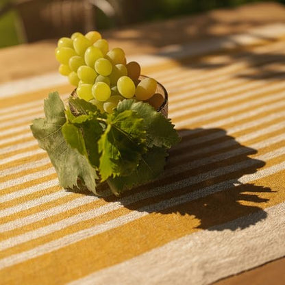 Natural Coarse 100% Linen Table Runner 18 x 95 Inches - Rustic Farmhouse Flax Table Runner for Everyday Use, Holidays & Special Occasions (Mustard Yellow, 18 x 95 inch) - color: Mustard Yellow