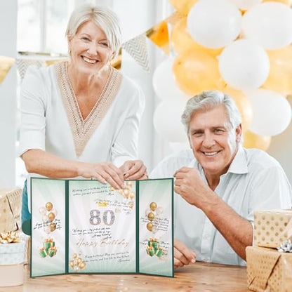 Green Gold Birthday Party Decoration 18"x12" Guest Sign in Book Alternative - color: Green
