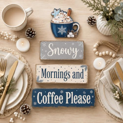 Christmas Decorations Indoor, Christmas Snowflake Coffee Home Decor - style: Snowflake Coffee