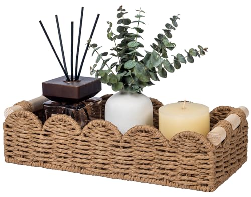 CubesLand Toilet Paper Storage Basket Organizer, Small Wicker Decor Basket - color: Neutral, size: s - 12.99 X 6.3 X 3.15in