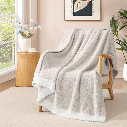 WRENSONGE Soft Throw Blanket for Couch-Cozy Reversible Knitted Blankets - color: Aesthetic Taupe, size: Throw (50"x 60")