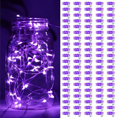 ZGWJ 100 Pack Purple Fairy Lights, Mini String Lights - color: Purple, size: 100P