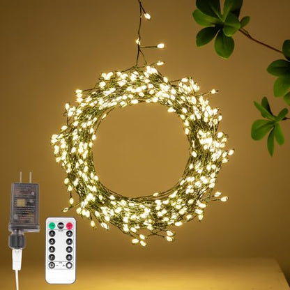 100FT 1000Leds Firecracker Fairy Lights,Green Wire,Warm White - color: Warm White, size: 100FT 1000Leds
