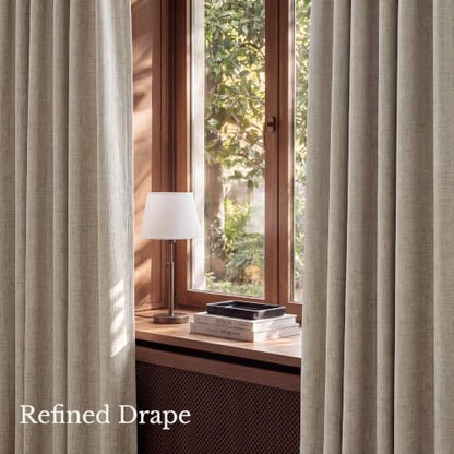 NICETOWN Natural Linen 100% Blackout Short Curtains 48 inches 2 Panels - color: Natural, size: 52"W x 48"L (Pack of 2)