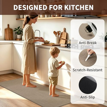 SHACOS Non Slip Kitchen Sink Rug, 17x30 Inch, Brown - color: Brown, size: 17x30"