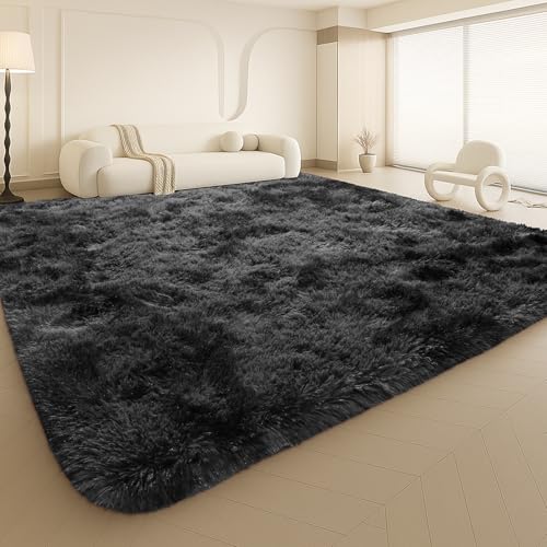 Large 9x12 Area Rug for Living Room, Soft Shag Rugs for Bedroom - color: Darkgrey, size: 9' x 12' (Rectangular)