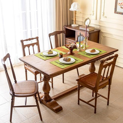KXN Placemats Set of 4, Durable Dual-Layer Fabric Table Mats, Lime Green - color: Lime Green