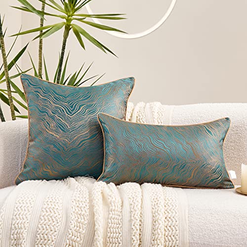 Avigers Throw Pillow Cover 20 x 20 Inch, Teal, Rayon Blend, Hidden Zipper - color: Teal, size: 20" x 20" (Pack of 1)