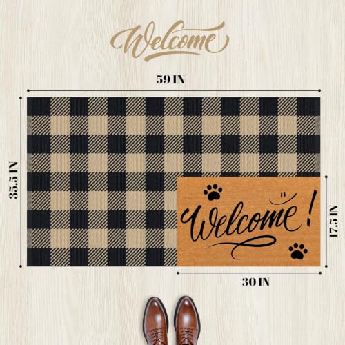 Outdoor Rugs, Brown and Black Area Rug Checkered 3’x 5’ - color: Brown & Black, size: 3' x 5' (Rectangular)
