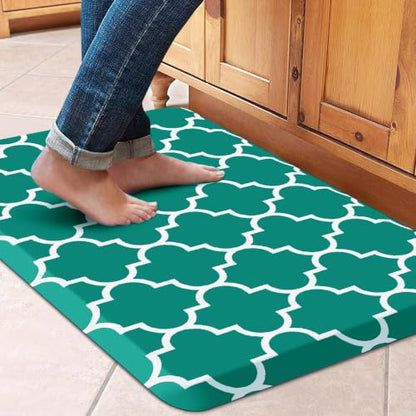 WISELIFE Kitchen Mats and Rugs Cushioned Anti-Fatigue, 17.3"x 28", Green - color: Stylish Green, size: 28"L x 17.3"W x 0.5"Th