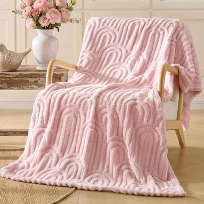 BEDELITE Cute Pink Boho Fleece Throw Blanket for Couch, 50x60 Inches - color: Pink Boho, size: Throw(50"x60")