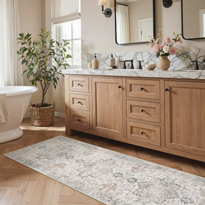 GENIMO 2x5 Washable Runner Rug Non Slip for Hallway, Light Taupe Brown - color: Light Taupe Brown, size: 2' x 5' (Runner)