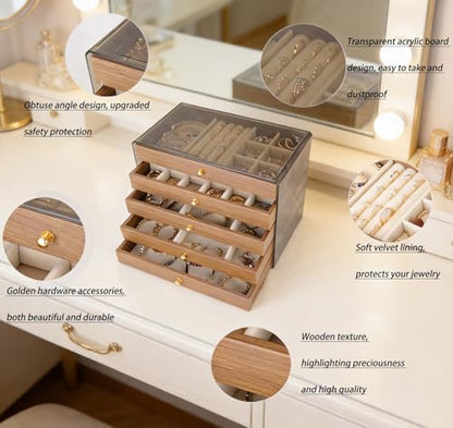 Stackable Jewelry Organizer Box - size: 5 Drawers