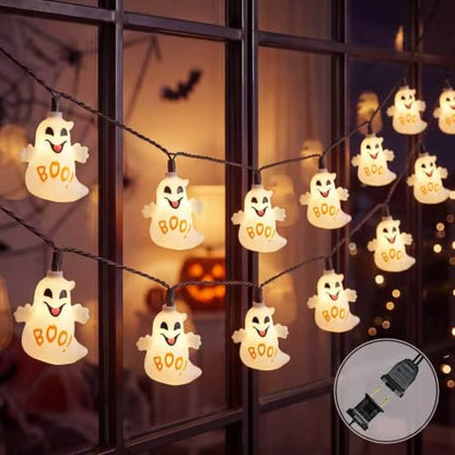 8.5FT Halloween Ghost Lights Outdoor, 10 LED Plug in Halloween Lights - color: Ghost String Lights