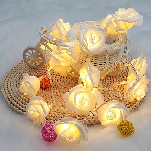 echosari Rose Fairy Lights Battery Operated 15Ft Warm White - color: Warm White, size: Rose