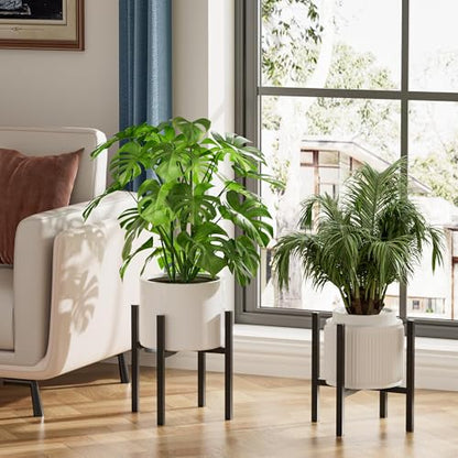 Urban Deco 2PK Adjustable Metal Plant Stand, Fits 8-14 Inch Pots, Black - size: 8-14inch 2PK
