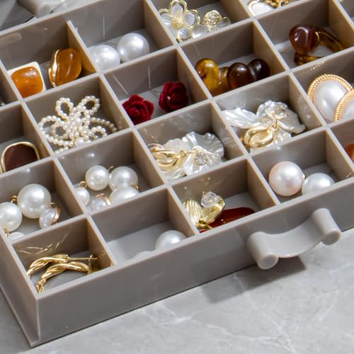 YUFONG Earring Storage Box Organizer 5 Drawers with 120 Small Compartments - color: Gray