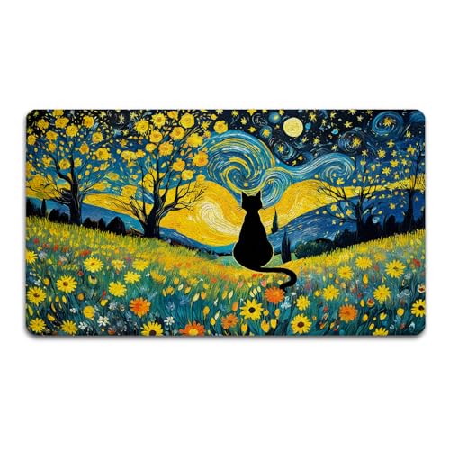 Funny Black Cat Front Door Mat Outside Entrance - Welcome Mats Cute for Patio, Starry Night Decorative Door Mats for Indoor Outdoor Porch Inside Entryway, Housewarming Gifts Idea for Cat Lovers - color: Doormat015