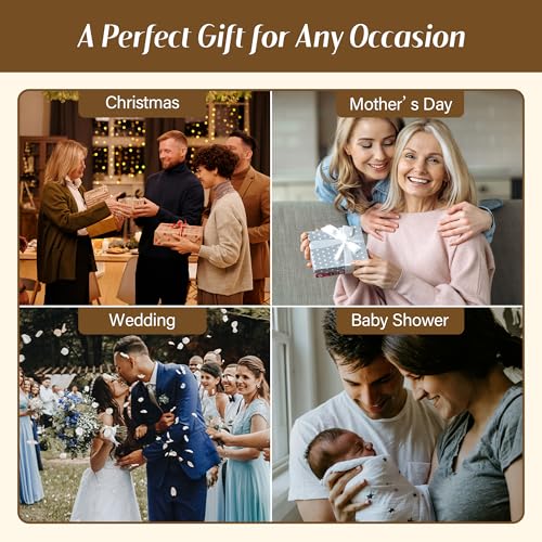 Wooden Keepsake Box - Decorative Floral Wood Boxes with Hinged Lid, Flower Engraved Design, 10.24" W
