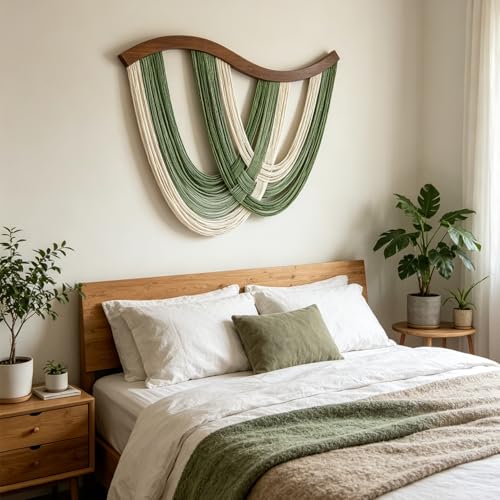 Large Macrame Wall Hanging, Boho Tapestry Woven Decor, 31.5” x 23.5"
