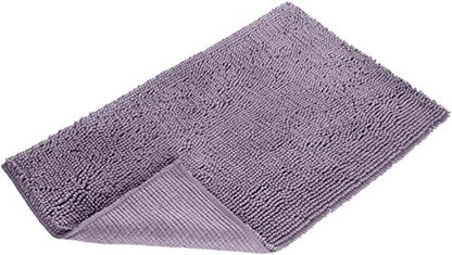 Amazon Basics Non-Slip Microfiber Absorbent Plush Shag Bathroom Rug Mat, Machine Washable, 21" x 34", Lavender - color: Lavender