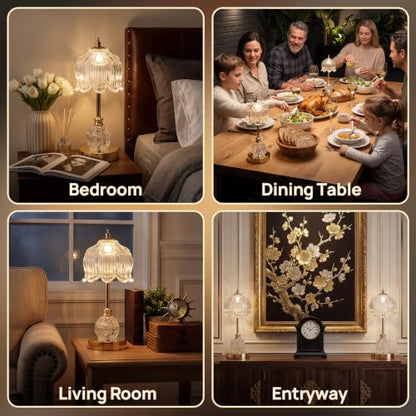 Flower Battery Operated Rechargeable Lamp Cordless, Lily, Clear - color: Clear-Lily