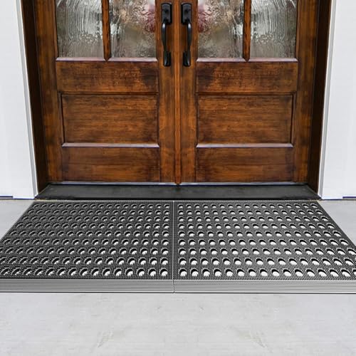 Mibao Front Door Mat, 17" X 29.5", Grey, Heavy Duty Dirt Trapping - color: Grey, size: 1'5" x 2'6" (Rectangular)