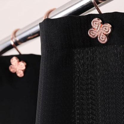Rose Gold Shower Curtain Hooks: Rust Proof Metal Curtain Rings, 12Pcs - color: Rose Gold