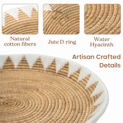 Chi An Home Extra Large Wall Basket Decor Boho Wicker Wall Hanging Set 3