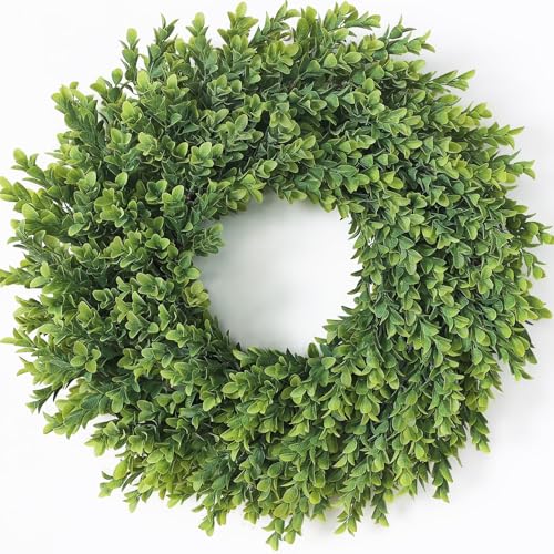 26"Artificial Boxwood Wreath, Large Fake Hanging Plant for Front Door Decor