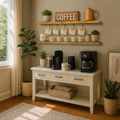 Solid Wood Floating Shelves for Wall 54 Inch,Gold Oak, Set of 2 - color: Gold Oak, size: 54 inch