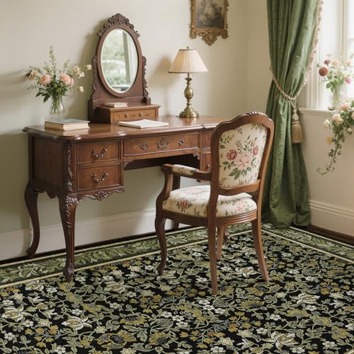 GarveeHome Washable Christmas 9x12 Rugs for Living Room Bedroom Green Black - color: Green Black, size: 9' x 12' (Rectangular)