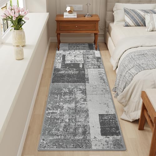 LOCHAS Washable Runner Rugs for Hallway 2x6, Non Slip Entryway Rug Runners - color: Grey, size: 6' x 2' (Rectangular)