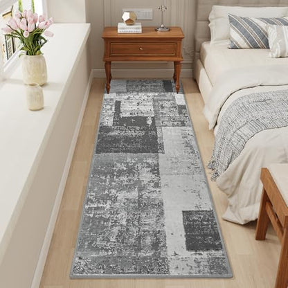 LOCHAS Washable Runner Rugs for Hallway 2x6, Non Slip Entryway Rug Runners - color: Grey, size: 6' x 2' (Rectangular)
