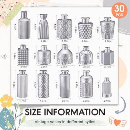 Yaomiao 30 Pcs Glass Bud Vases Centerpieces, Silver Series - color: Silver Series