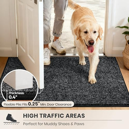 PURRUGS Hallway Runner Rug, 24" x 59", Heathered Charcoal - color: Heathered Charcoal, size: 24" X 59" (Runner)