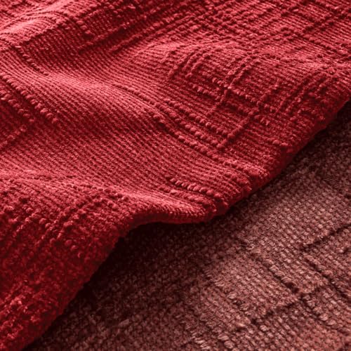 MIULEE Chenille Textured Throw Pillow Covers Red 16x16 Set of 2 - color: Red, size: 16" x 16" (Pack of 2)