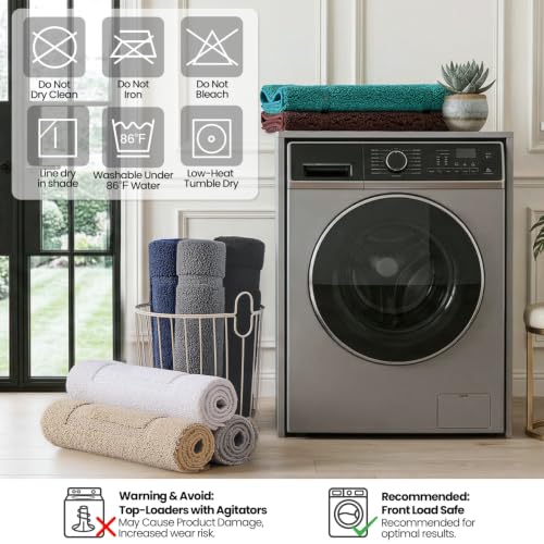 DEXI Bath Mat 32x20, Soft Absorbent Bathroom Rugs Non Slip, Grey - color: Grey, size: 32" X 20" (Rectangular)