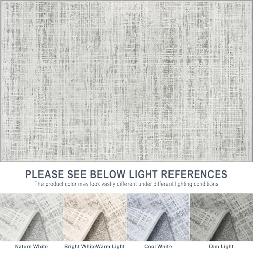 10x14 Washable Area Rug for Living Room Bedroom: Non-Slip Modern White Gray - color: White Gray, size: 10' x 14' (Rectangular)