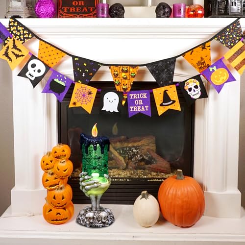 Eldnacele Spider Snow Globe Flameless Candle Battery Operated with Timer - color: 3-spider Skeleton Hand