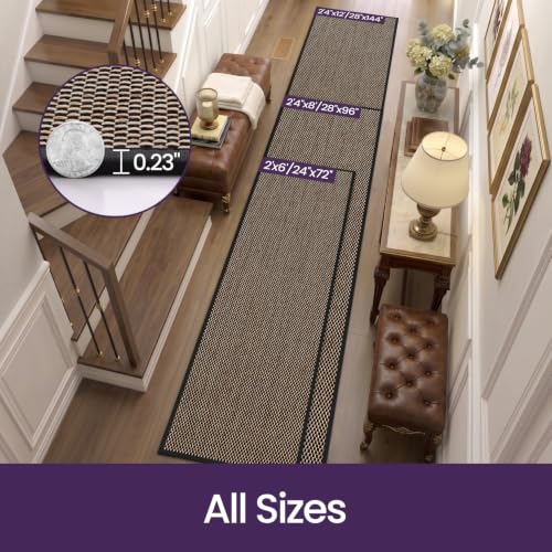DEXI Ultra Thin Hallway Runner Rug 24x72, Non Slip Entryway Rugs,Black - color: Black, size: 24" X 72" (Runner)