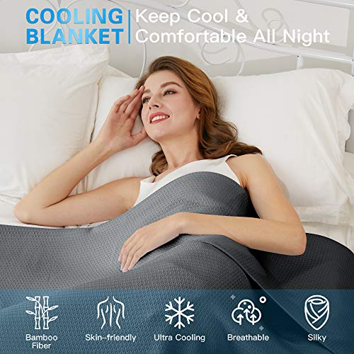 AmyHomie Cooling Blanket King Size 90"x108", 100% Rayon Derived from Bamboo - color: Dark Gray, size: King (108"x90")