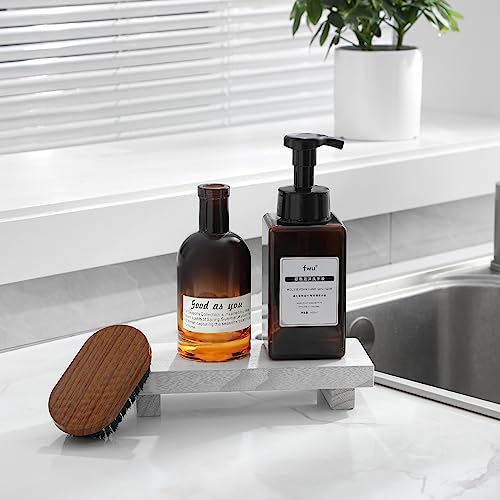 Wood Bathroom Tray Farmhouse Decor Kitchen Soap Holder, 8.7" X 3.6" White - color: White, size: 8.7" x 3.6" x 1.6"
