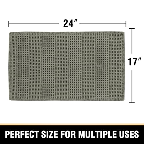 H.VERSAILTEX Upgraded Waffle Bath Mat Super Absorbent Non Slip Bath Rugs for Beside Tub, 17" x 24", Smokey Olive - color: Smokey Olive, size: 17" x 24"