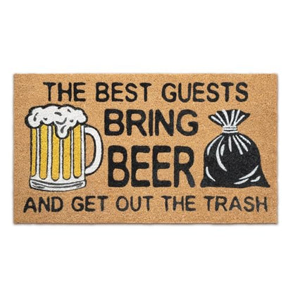 Funny Coir Door Mats Outside and Inside, Beer, 17 x 30 in - color: Beer