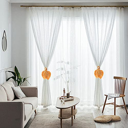 2 Pack Boho Curtain Tiebacks, Orange - color: S3